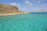 Smaragdgrünes Wasser in der Ballon Bucht von Kreta. Aufnahme: 20. Oktober 2016.