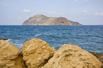 Blick auf die Insel Agioi Theodoi vor Kreta. Aufnahme: 19. Oktober 2016.