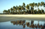 Harman Beach in Goa. Bild vom Dia. Aufnahme: November 1988.