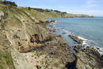 Auf der Halbinsel Howth: Blick auf Doldrum Bay südlich vom Carrickbrack Road.