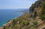 Aussicht Richtung Naxos von Taormina aus gesehen.