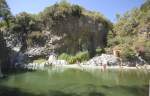 Der Fluss Alcantara auf Sizilien. Aufnahme: Juli 2013.