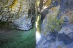 Die Gole dell’Alcantara Schluchten am Fluss Alcantara auf Sizilien. Aufnhame: Juli 2013.