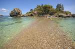 Isola Bella ist eine kleine Insel im Ionischen Meer vor der Ostküste Siziliens. Aufnahme: Juli 2014.