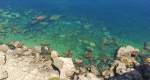 Küstenabschnitt im Baia Dell'Isola Bella vor Taormina auf Sizilien. Aufnahme: Juli 2013.