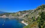 Blick auf die Stadt Taormina auf Sizilien am 04.06.2019.