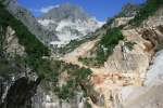 Blick in einen Marmorbruch von Carrara.