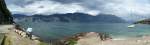 Panoramabild vom Gardasee. Aufgenommen in Malcesine am 21.April 2014.