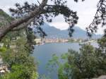 Blick zum Gardasee Richtung Riva del Garda. Aufgenommen an einer Mountain-Bike-Strecke am 20.April 2014.