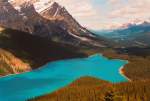 Peyto Lake im kanadischen Banff National Park. Aufnahme: Mai 1987 (digitalisiertes Negativfoto).