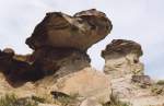 Alberta Badlands in Dinosaur Provincial Park der kanadischen Provinz Alberta. Aufnahme: Juni 1987 (digitalisiertes Negativfoto).