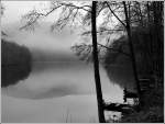 - Nebel - Geheimnisvoller Stausee der Obersauer in der Nhe von Bavigne.