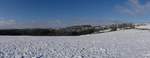 Winterlandschaft im Norden von Luxemburg, (ca.420 m),  Blick über die Verschneite Berglandschaft in Richtung Munshausen.