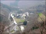 Auf diesem Bild sieht man die beiden Eisenbahnstrecken in Kautenbach, sowie den Zusammenfluss von Wiltz und Clerve. 17.04.08.