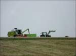 Kurz vor dem Gewitter am 17.08.08 beeilen sich die Landwirte bei der Ernte auf den Feldern in der Nhe von Heiderscheid. (Jeanny) 