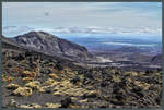 Blick vom Rand des Mount Ngauruhoe auf den Pukekaikiore.