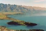 Queenstown auf der South Island von Neuseeland. Aufnahme: Februar 1987 (digitalisiertes Negativfoto).