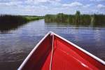 Unterwegs mit dem Boot auf dem Stouwe bei Giethoorn. Aufnahme: Juli 1996 (Bild vom Dia).