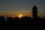 Sonnenuntergang mit Leuchtturm von Andenes im Juli 2007