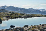 Die norwegische Region Hardangerfjord bietet spektakuläre Natur - wie hier am Wanderweg zum Trolltunga. Die Wanderung führt über das Tyssedalsfjell. Aufnahme: 8. Juli 2018.