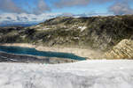 Jukladalsvatnet am Folgefonna-Gletscher in Norwegen.