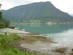 Lustrafjord bei Skjolden, das Ende des Sognefjord, Berg Nobbafjelli 1598 M.