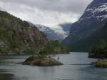 Blick ber den Lovatnet zum Brdalsbreen.