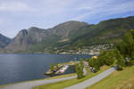 Blick auf Auflandsfjorden von Hestehagen (Norwegen).