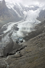 Die Pasterze ist mit etwas mehr als 8 Kilometer Länge der größte Gletscher Österreichs und der längste der Ostalpen. Aufnahme: 6. August 2016.