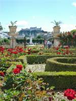 Salzburg-Stadt Mirabellarten mit Blick zur Festung