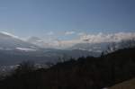 Blick von der Romedikirche bei Thaur zu den Stubaier Alpen. (16.03.2009)