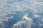 Flug über die Alpen.