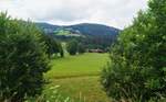 Blick von Kirchberg in Tirol Richtung Griesberg und Obinger Alm in sommerlicher Atmosphäre, 25.07.2020.
