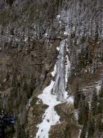 Stuibenfall bei Niederthai im tztal, hchster Wasserfall in Tirol (01.04.2013)