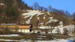 Blick auf einen Hang bei Brixlegg am 3.3.2012. Man kann nun zusehen, wie der Schnee verschwindet.