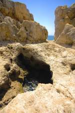 Felsformationen in Algar Seco an der Algarveküste.