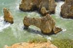 Ein Teil der Felsen von Ponta da Piedade von oben gesehen.