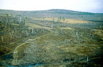 Landschaft in Oblast Irkutsk von der Transsibirischen Eisenbahn aus gesehen.