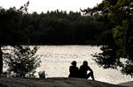 Abendstimmung am Källtorpsjön südöstlich von Stockholm.