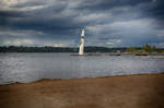 Die Sprungturm am Strand von »Evedalsbadet« am See Helgasjön in Växjö.