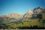 Blick von Adelboden aus zur Bonderchrinde; dem Uebergang von Adelboden nach Kandersteg