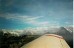 Ausblick vom Sportflugzeug auf Eiger, Mnch und Jungfrau