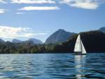 Spiez mit Segelboot am 3. Oktober 2010 vom Thunersee aus