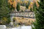 Schweiz - Eisenbrcke ber den Inn bei Cinuos-chel-Brail am 15.10.2008.