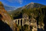 Der berühmte Landwasserviadukt im Abendlicht des 22.10.2016.