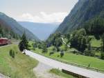Am 10.07.2008 auf der Abfahrt vom Bernina Paß hinunter ins Tal nach Brusio
