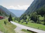 Am 10.07.2008 auf der Abfahrt vom Bernina Pa hinunter ins Tal nach Brusio