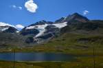 Fantastische Aussicht kurz vor der Bernina Passhhe.