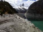 Valser Tal, Stausee Zerveila mit Rheinwaldhorn 3402 M.