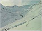 Kurz bevor der Glacier Express den Oberalppass ereicht, bietet sich den Reisenden diese Aussicht in der Nhe von Prau Mlins (Kanton Graubnden).